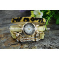 gorgeous snakeskin rhinestone digital women bracelet for watch